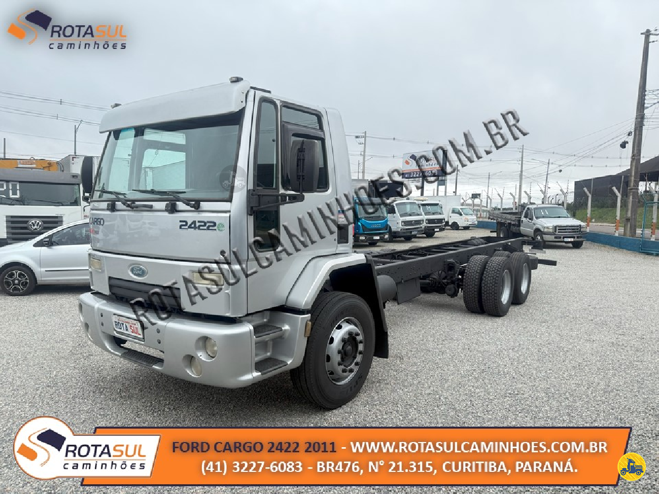 CAMINHAO FORD CARGO 2422 Chassis Truck 6x2 Rota Sul Caminhões CURITIBA PARANÁ PR