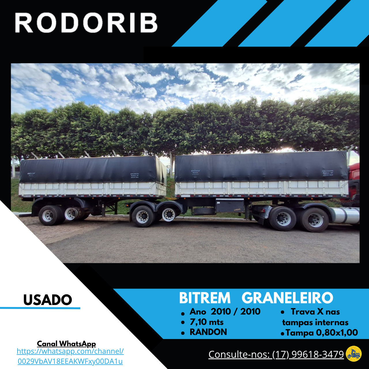 CARRETA BITREM GRANELEIRO Rodorib Rio Brasil - SJRP São José do Rio Preto SÃO PAULO SP