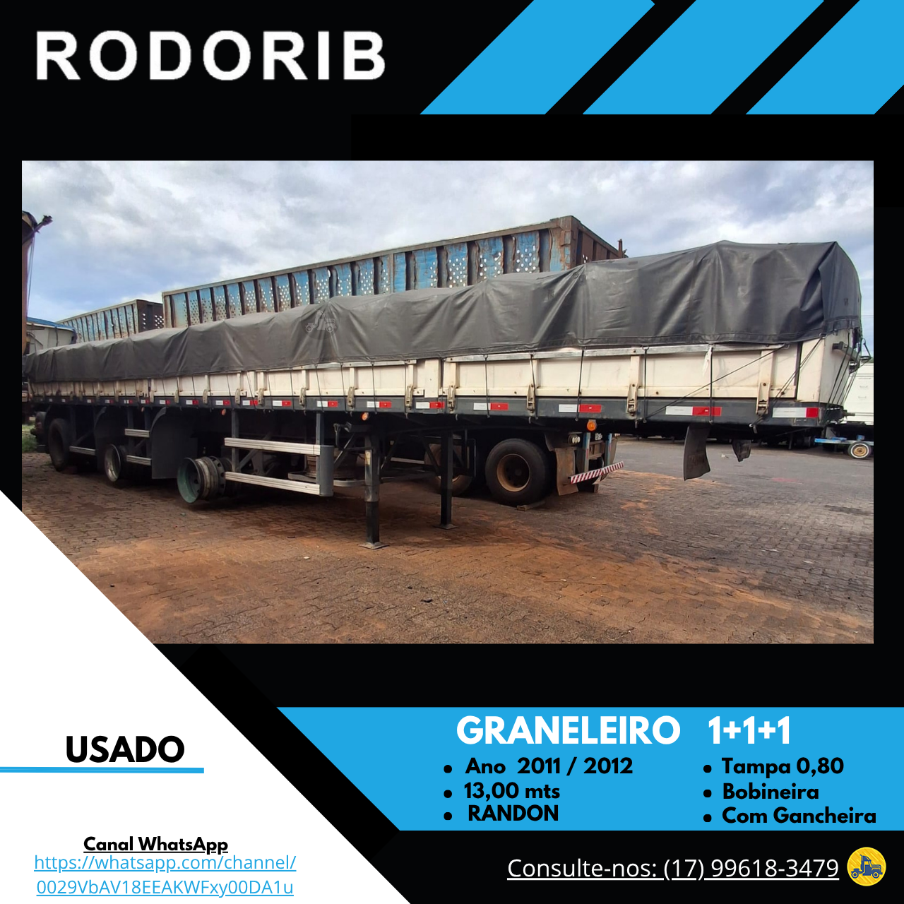 CARRETA SEMI-REBOQUE BOBINEIRO Rodorib Rio Brasil - SJRP São José do Rio Preto SÃO PAULO SP