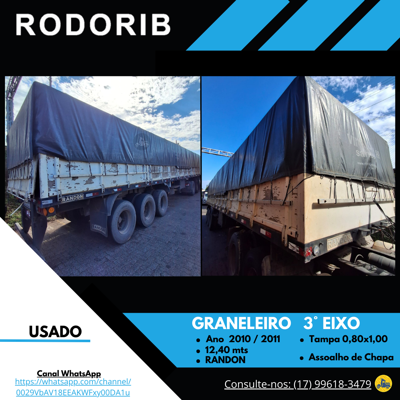 CARRETA SEMI-REBOQUE GRANELEIRO Rodorib Rio Brasil - SJRP São José do Rio Preto SÃO PAULO SP