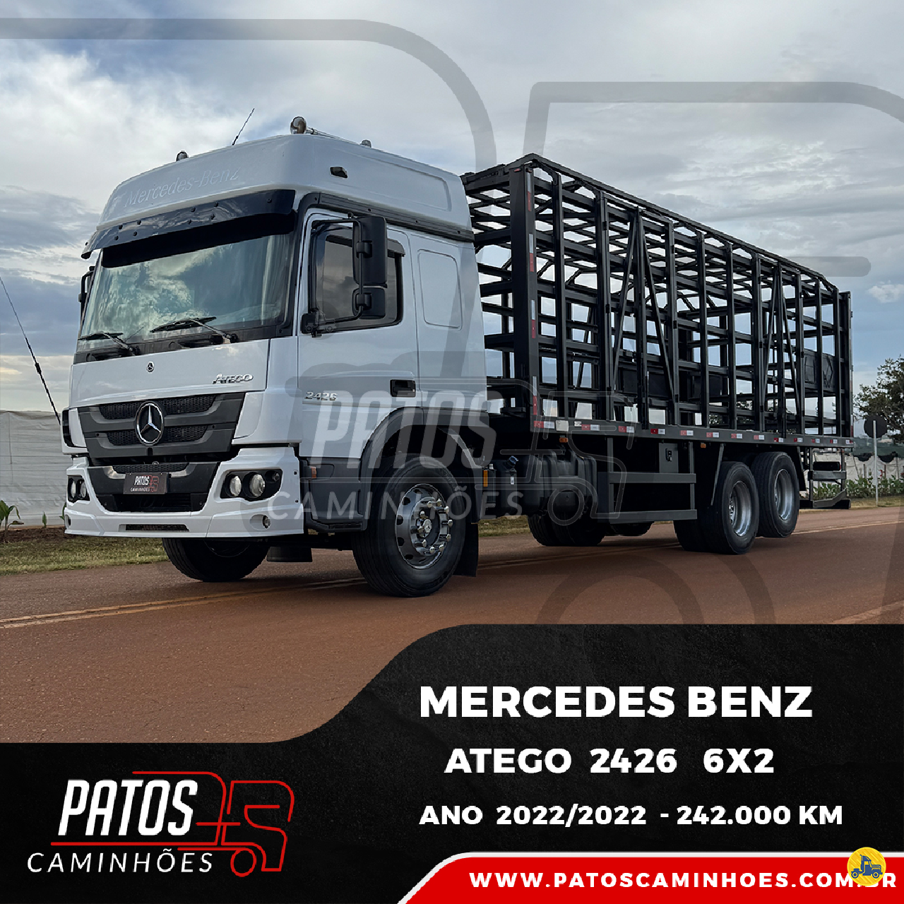 CAMINHAO MERCEDES-BENZ MB 2426 Gaiola de Gás Truck 6x2 Patos Caminhões PATOS DE MINAS MINAS GERAIS MG