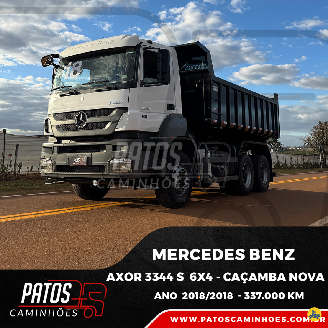 CAMINHAO MERCEDES-BENZ MB 3344 Caçamba Basculante Cavalo 6x4 Patos Caminhões PATOS DE MINAS MINAS GERAIS MG
