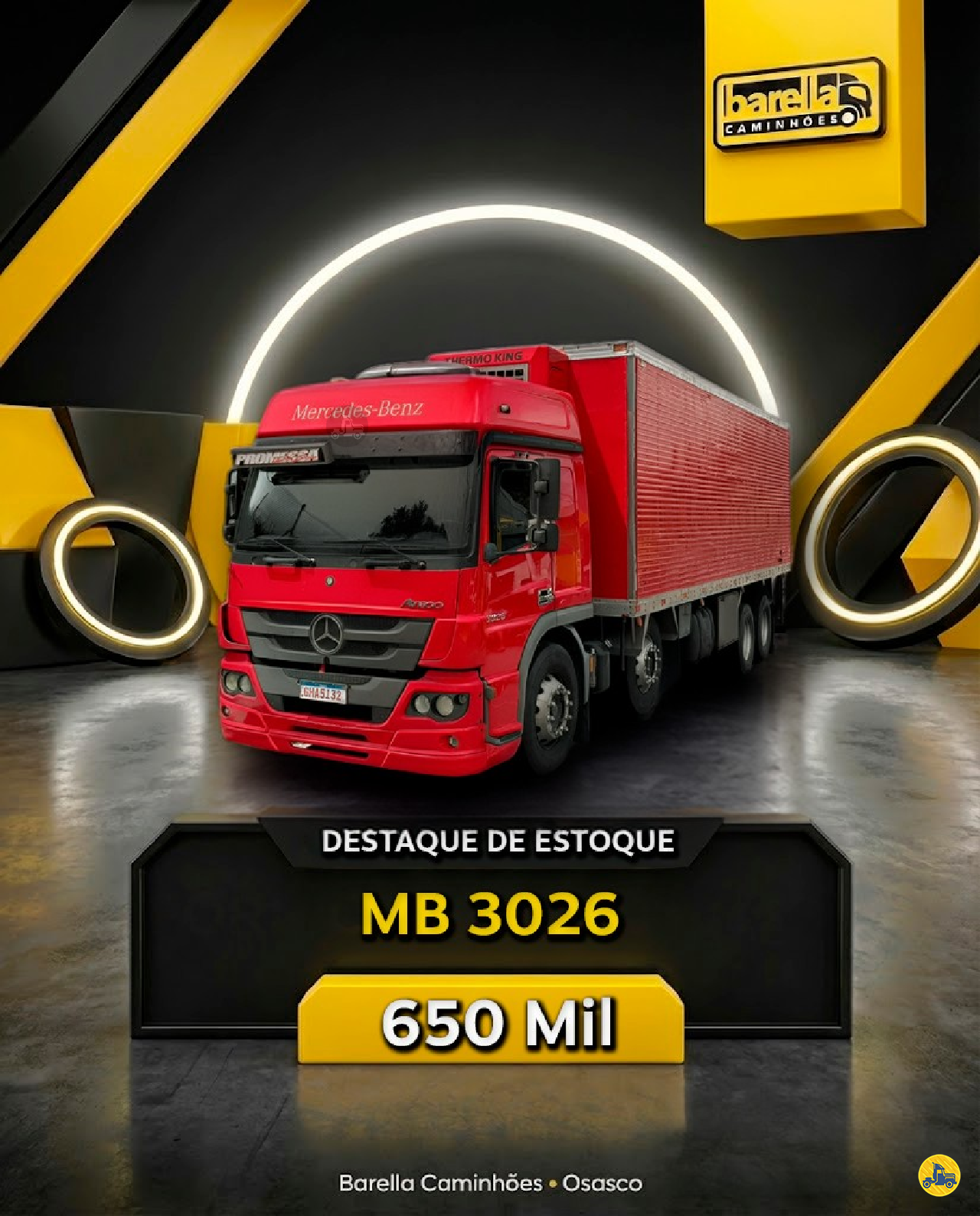 CAMINHAO MERCEDES-BENZ MB 3026 Baú Frigorífico BiTruck 8x2 Barella Caminhões OSASCO SÃO PAULO SP