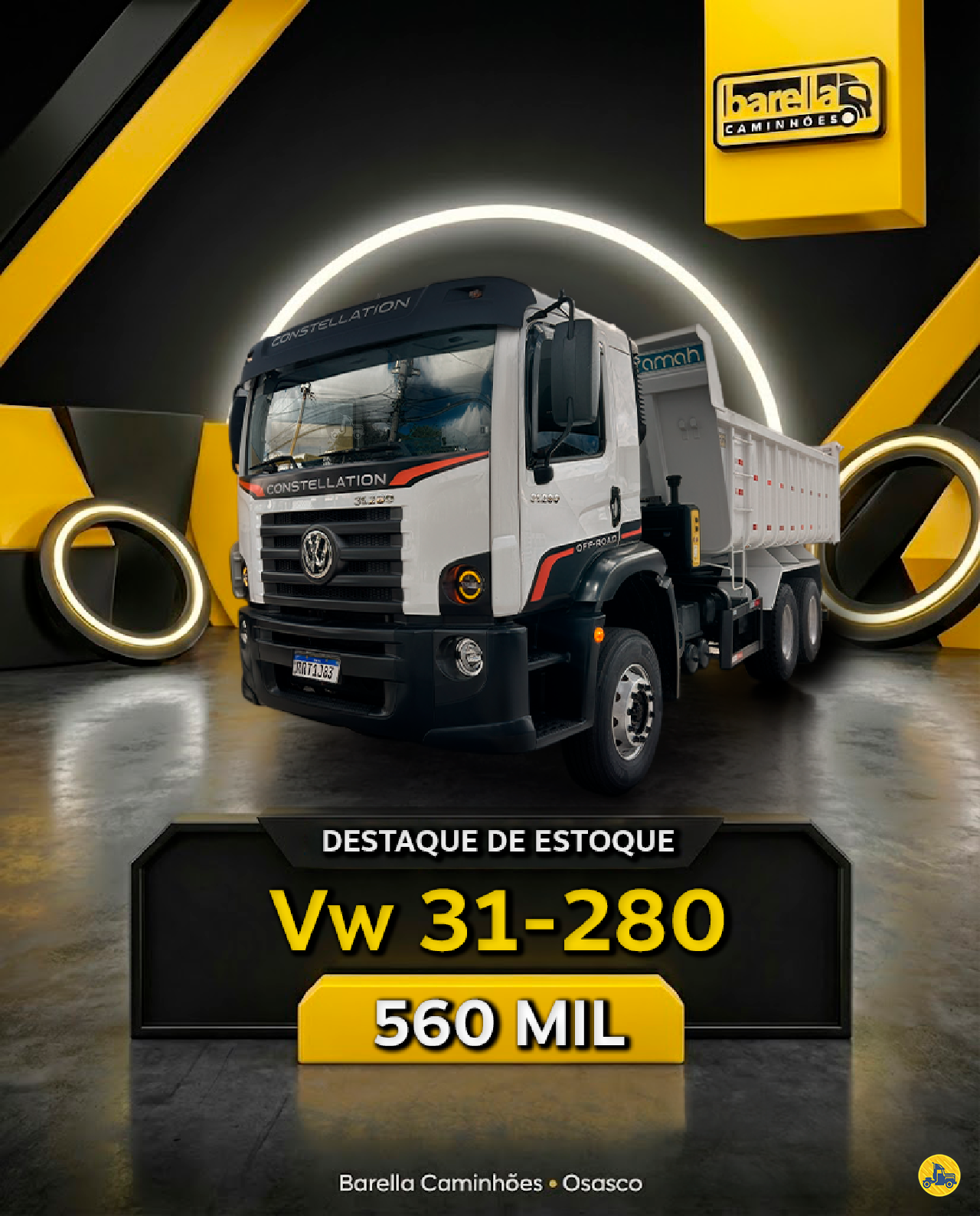 CAMINHAO VOLKSWAGEN VW 31280 Caçamba Basculante Traçado 6x4 Barella Caminhões OSASCO SÃO PAULO SP