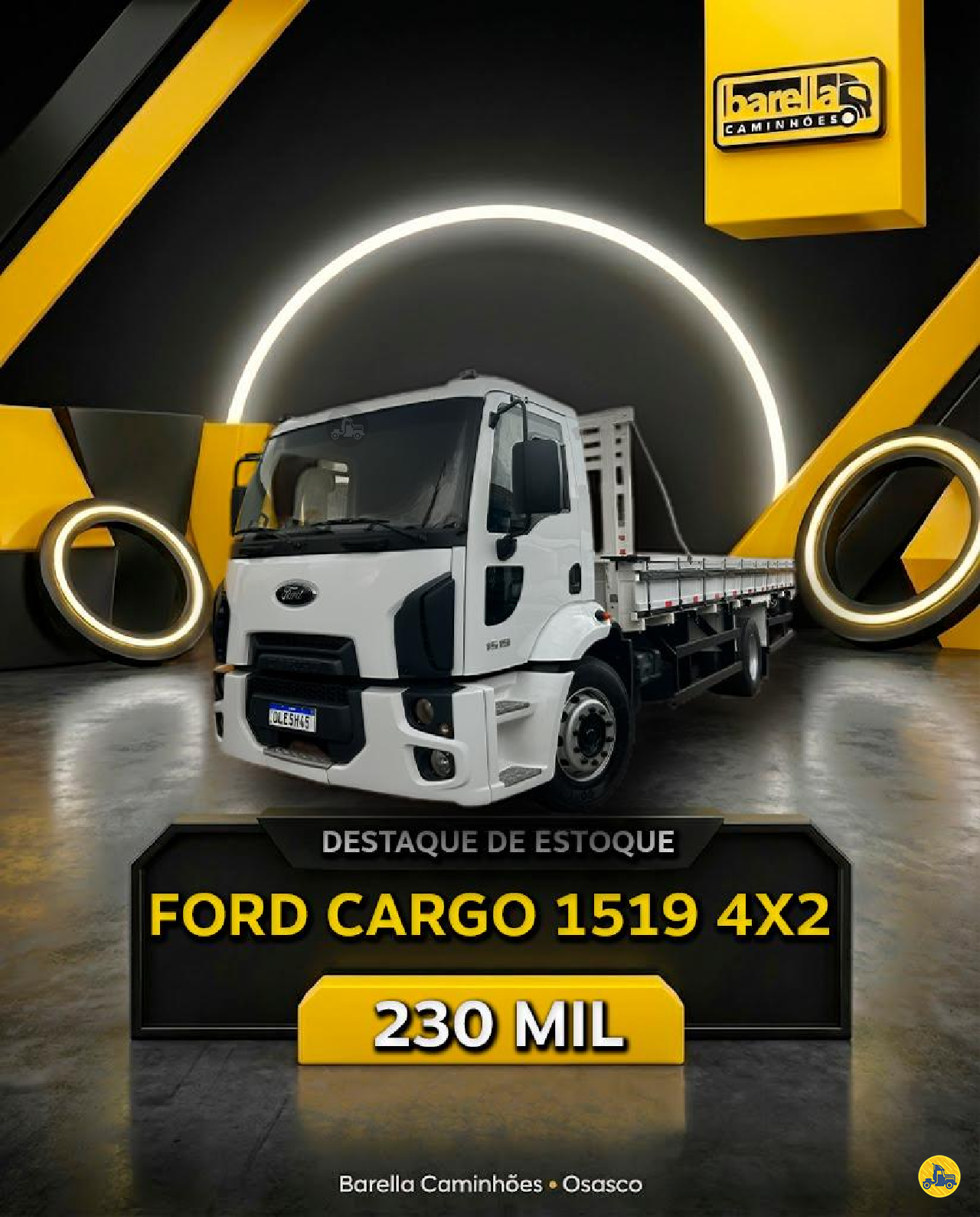 CAMINHAO FORD CARGO 1519 Carga Seca Toco 4x2 Barella Caminhões OSASCO SÃO PAULO SP