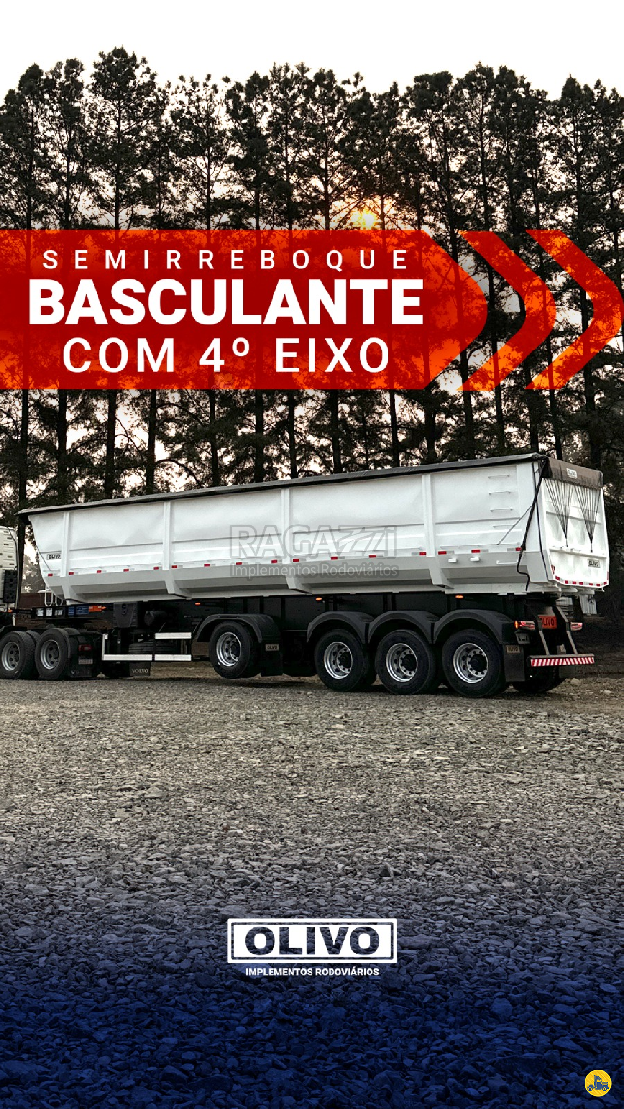 CARRETA SEMI-REBOQUE BASCULANTE Ragazzi Implementos Rodoviários - Olivo - Rodotecnica GOIANIA GOIAS GO