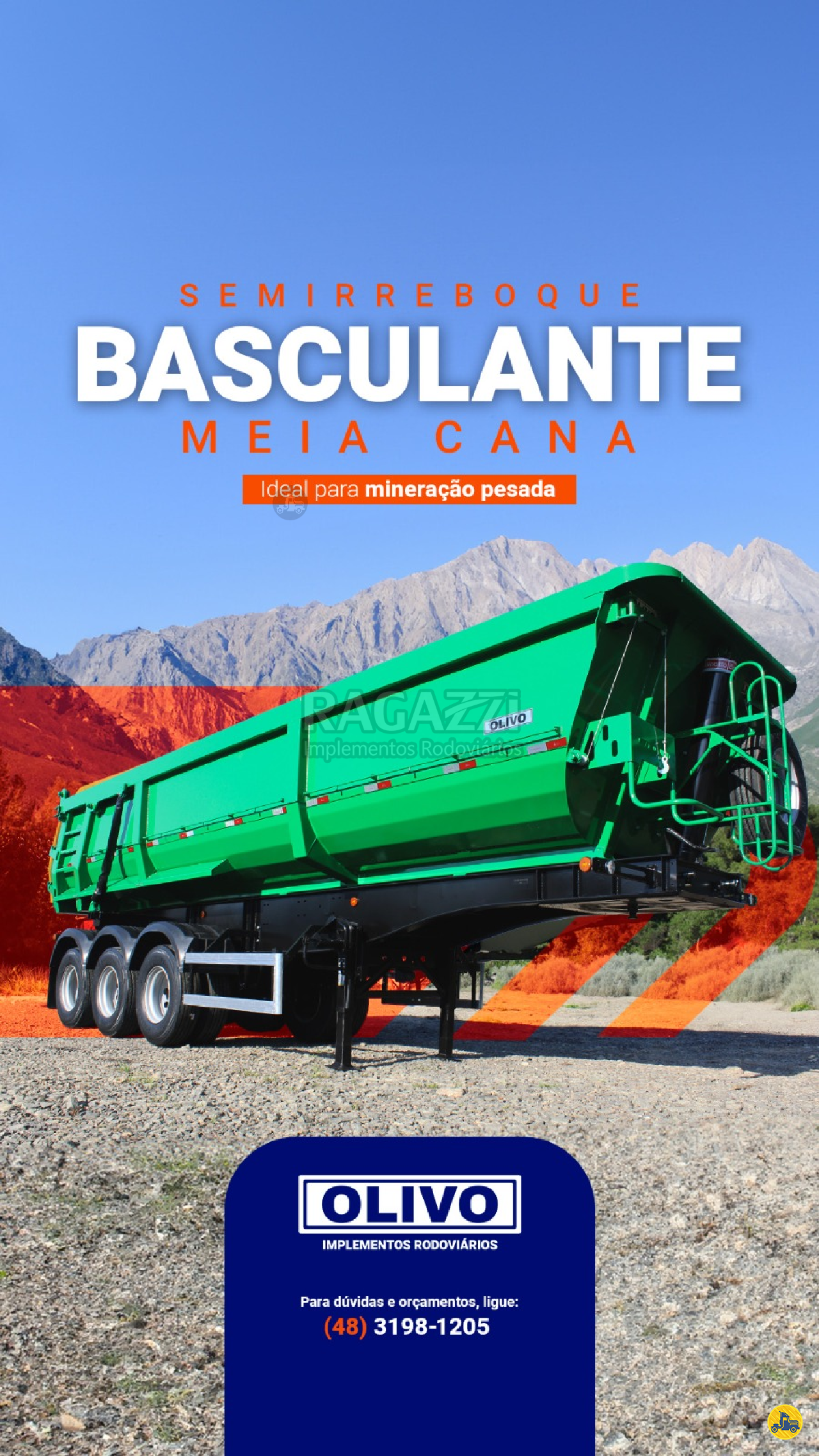 CARRETA SEMI-REBOQUE BASCULANTE Ragazzi Implementos Rodoviários - Olivo - Rodotecnica GOIANIA GOIAS GO