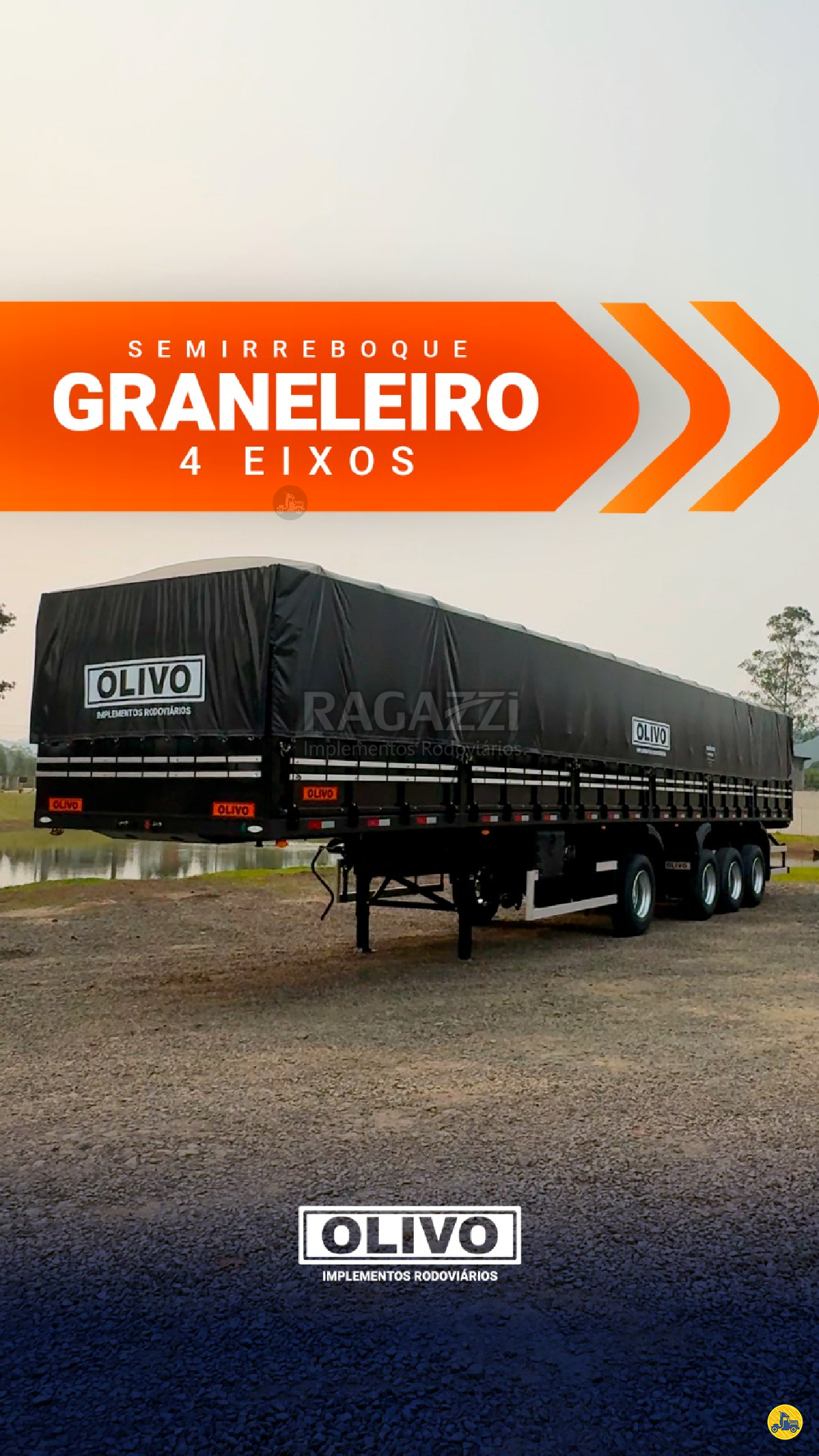 CARRETA SEMI-REBOQUE GRANELEIRO Ragazzi Implementos Rodoviários - Olivo - Rodotecnica GOIANIA GOIAS GO