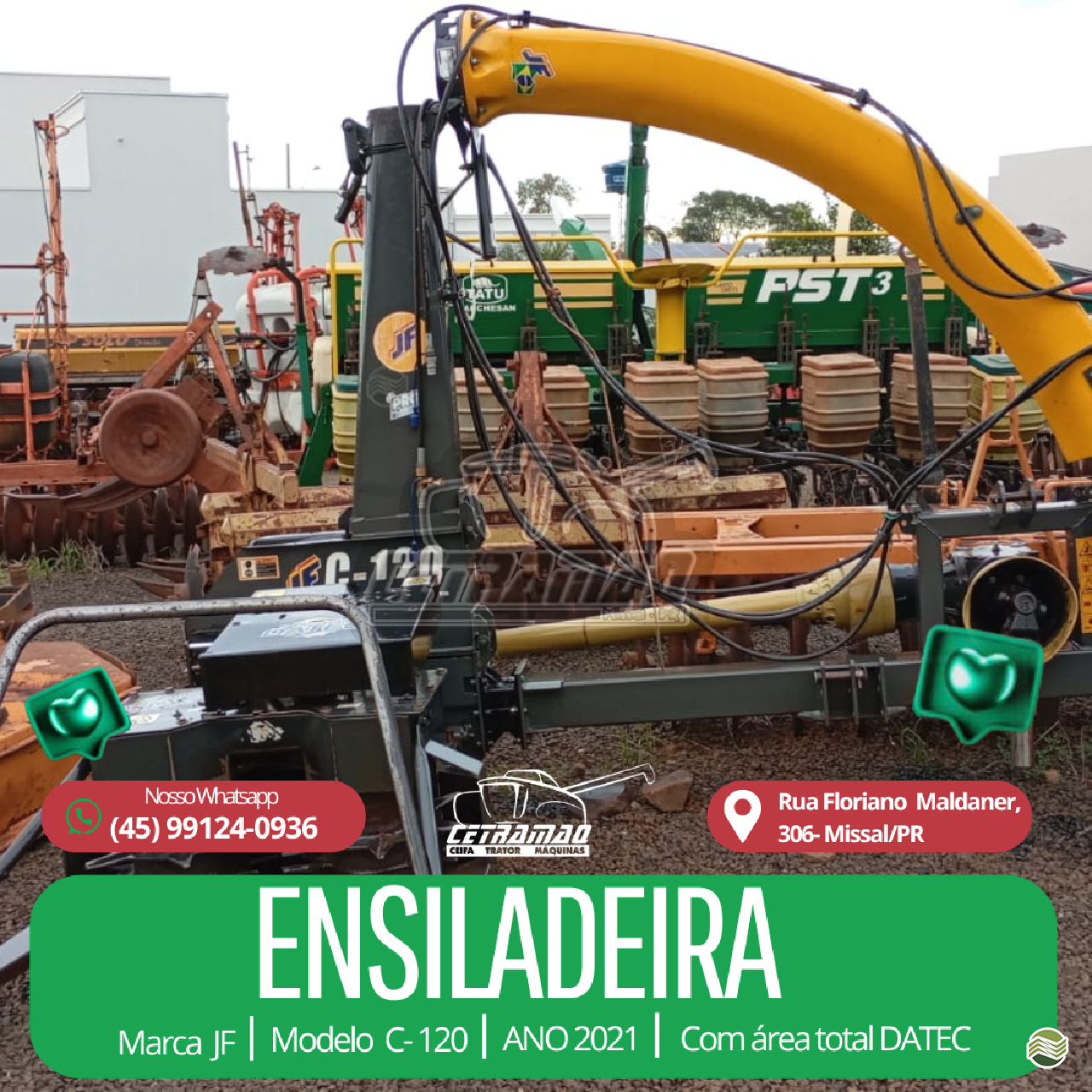 IMPLEMENTOS AGRICOLAS ENSILADEIRA ENSILADEIRA AREA TOTAL Cetramaq Máquinas MISSAL PARANÁ PR
