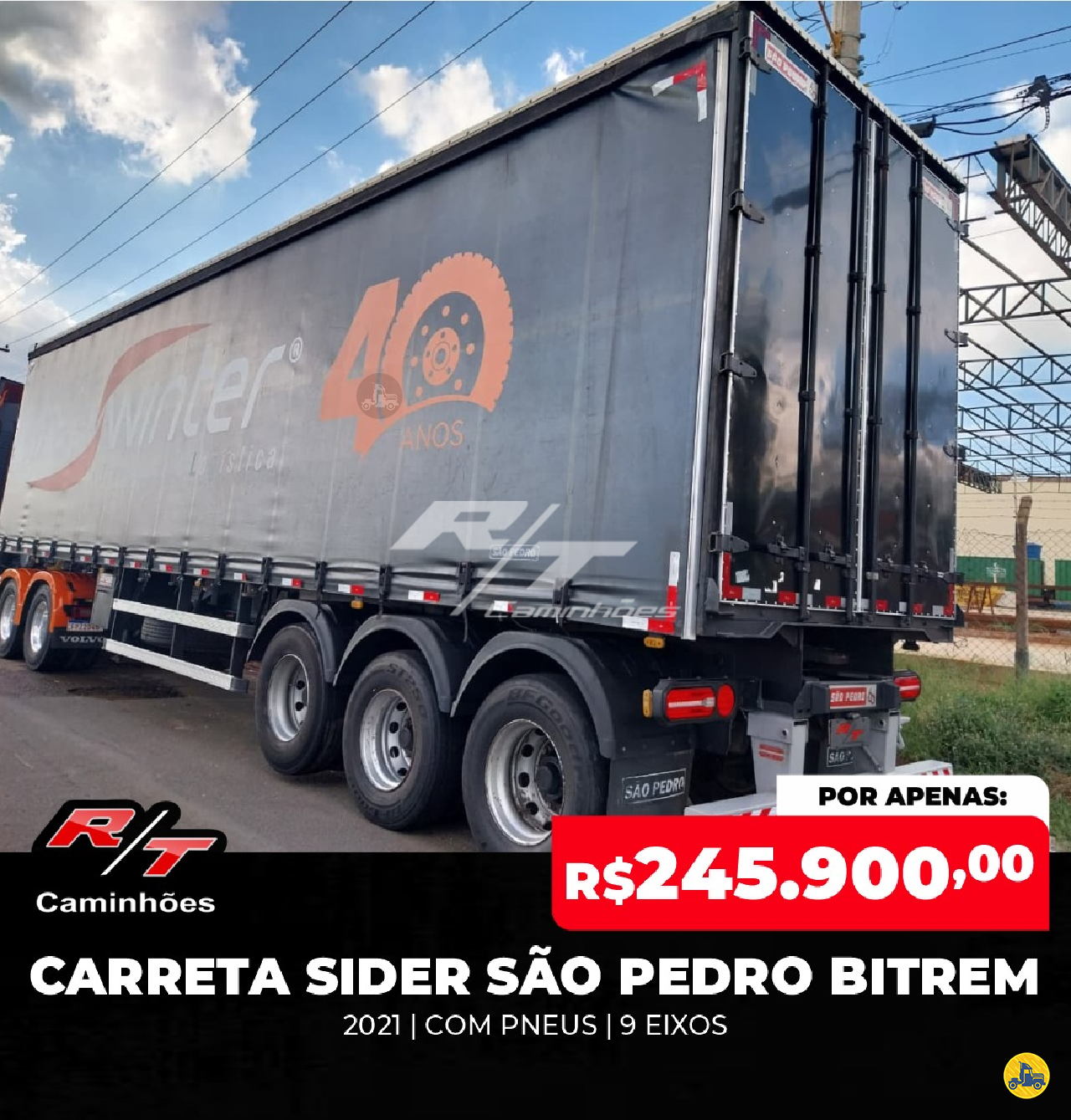 CARRETA BITREM 9 EIXOS BAU SIDER RT Caminhões SUMARE SÃO PAULO SP