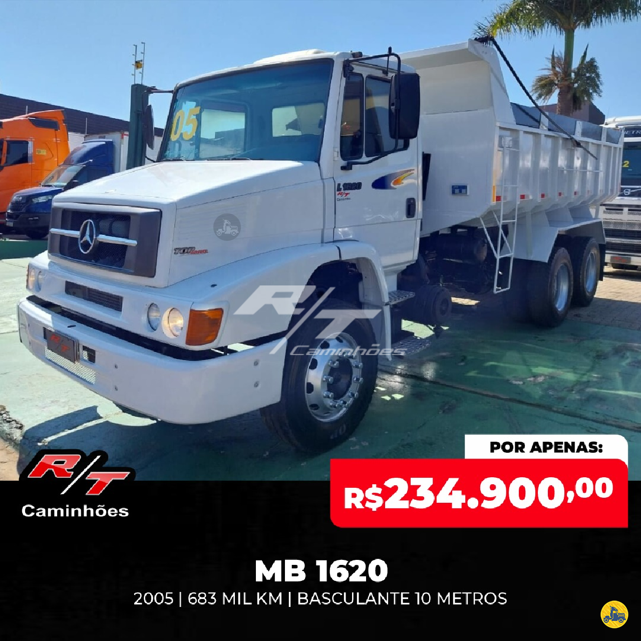 CAMINHAO MERCEDES-BENZ MB 1620 Caçamba Basculante Truck 6x2 RT Caminhões SUMARE SÃO PAULO SP