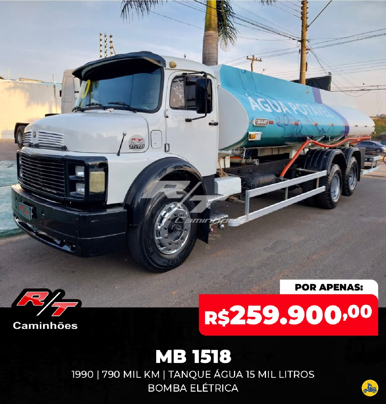 CAMINHAO MERCEDES-BENZ MB 1518 Tanque Aço Truck 6x2 RT Caminhões SUMARE SÃO PAULO SP