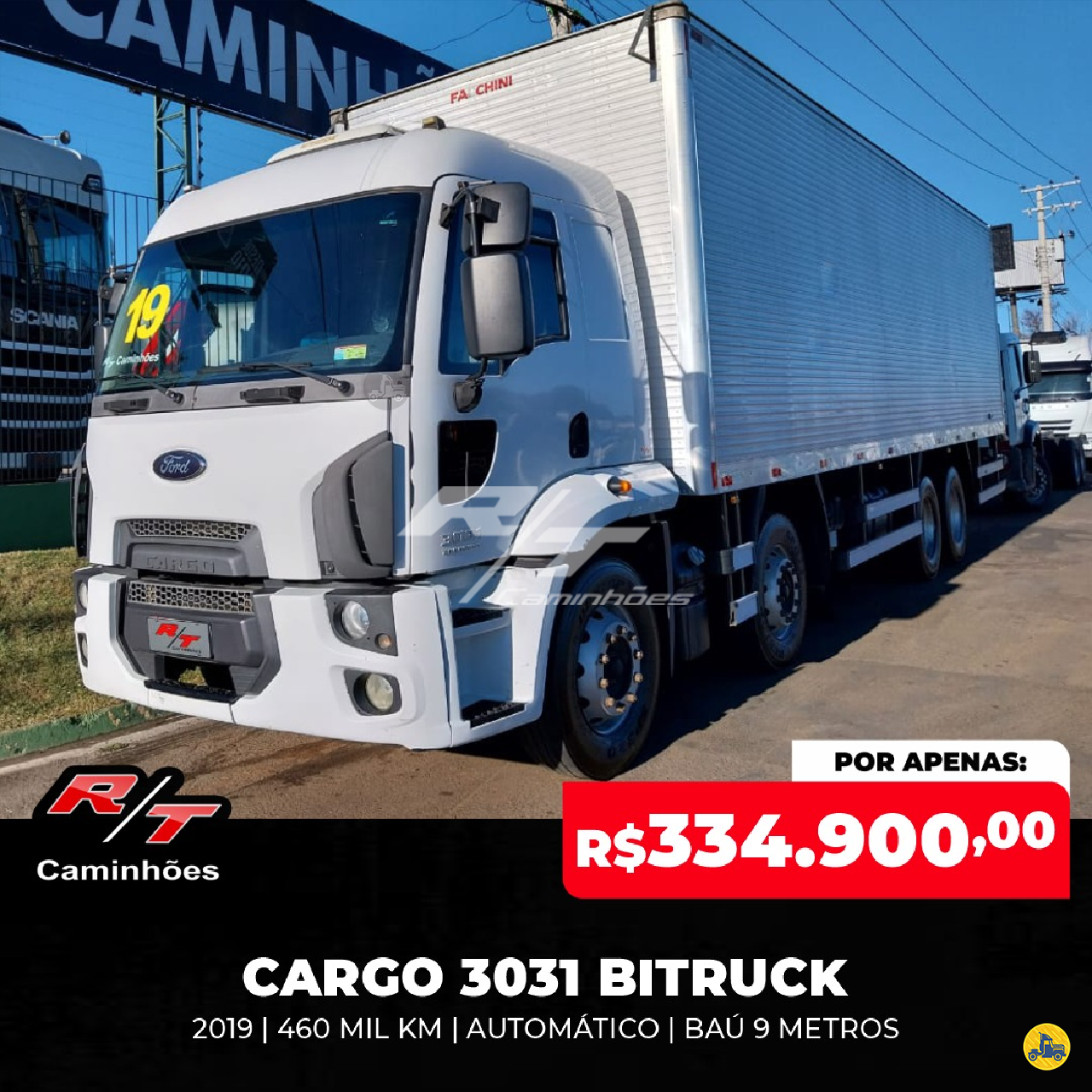 CAMINHAO FORD CARGO 3031 Baú Furgão BiTruck 8x2 RT Caminhões SUMARE SÃO PAULO SP