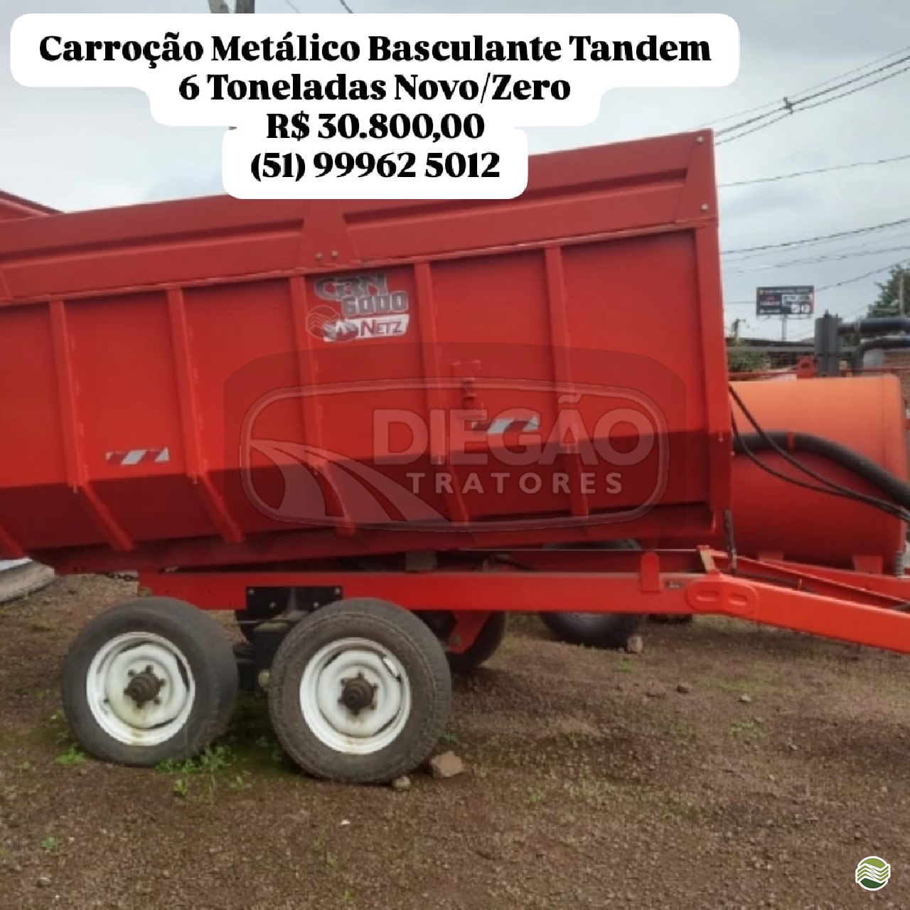 IMPLEMENTOS AGRICOLAS CARRETA AGRÍCOLA CARRETA 6T Diegão Tratores PAROBE RIO GRANDE DO SUL RS