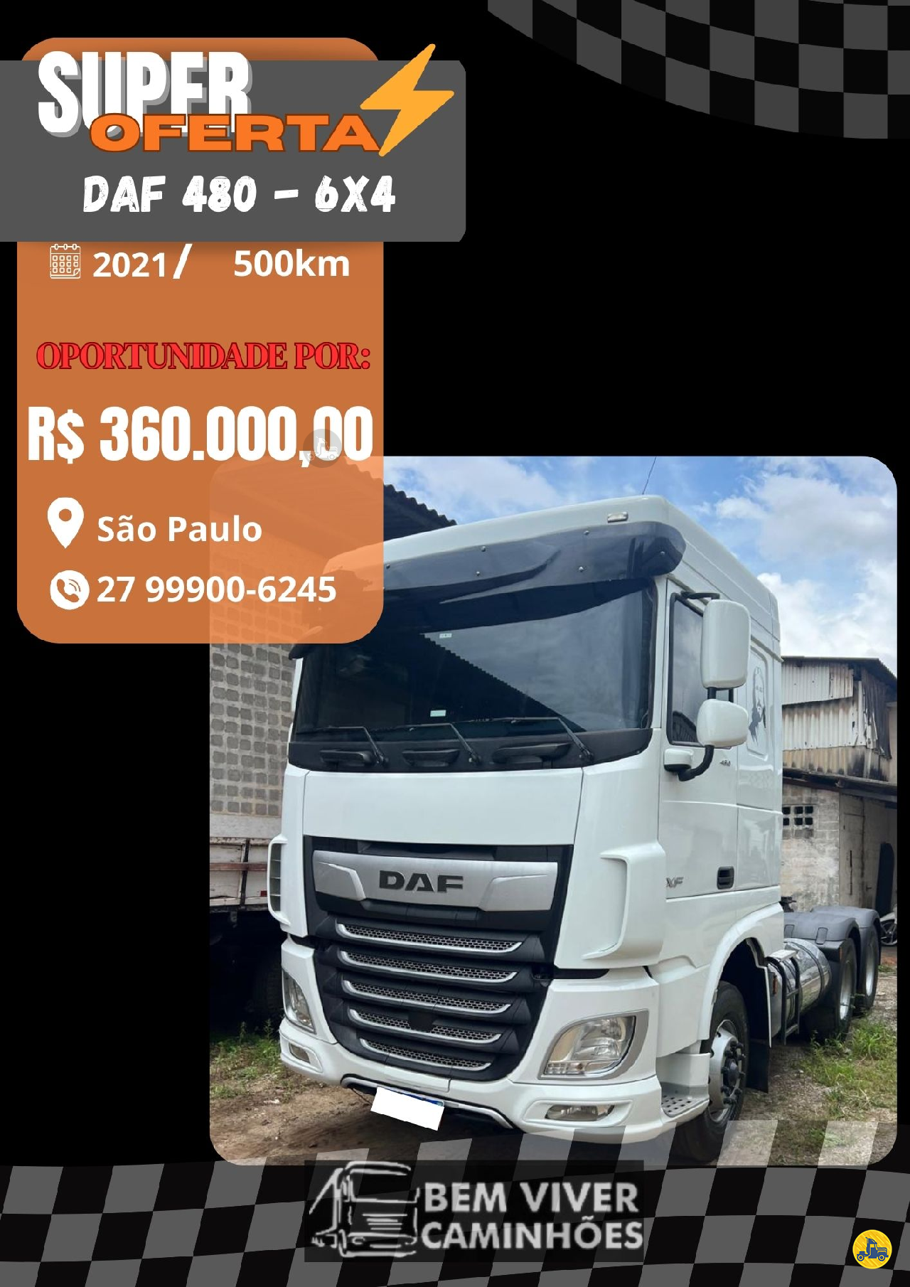 CAMINHAO DAF DAF XF 480 Cavalo Mecânico Cavalo 6x4 Bem Viver Caminhões e Carretas VITORIA ESPÍRITO SANTO ES