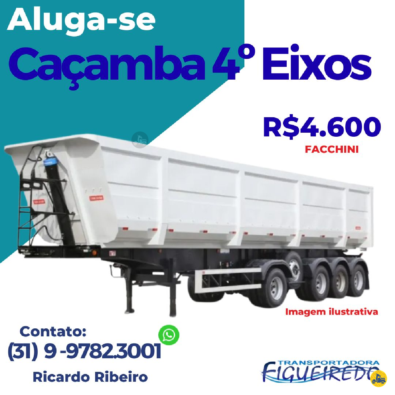 Carreta SemiReboque 4 Eixos Basculante Figueiredo Locação PARAOPEBA MINAS GERAIS MG