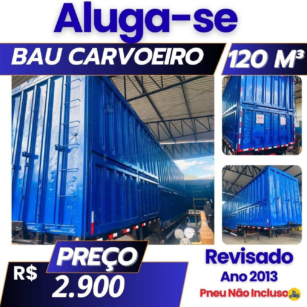 Carreta SemiReboque 3 Eixos Baú Carvoeiro Figueiredo Locação PARAOPEBA MINAS GERAIS MG