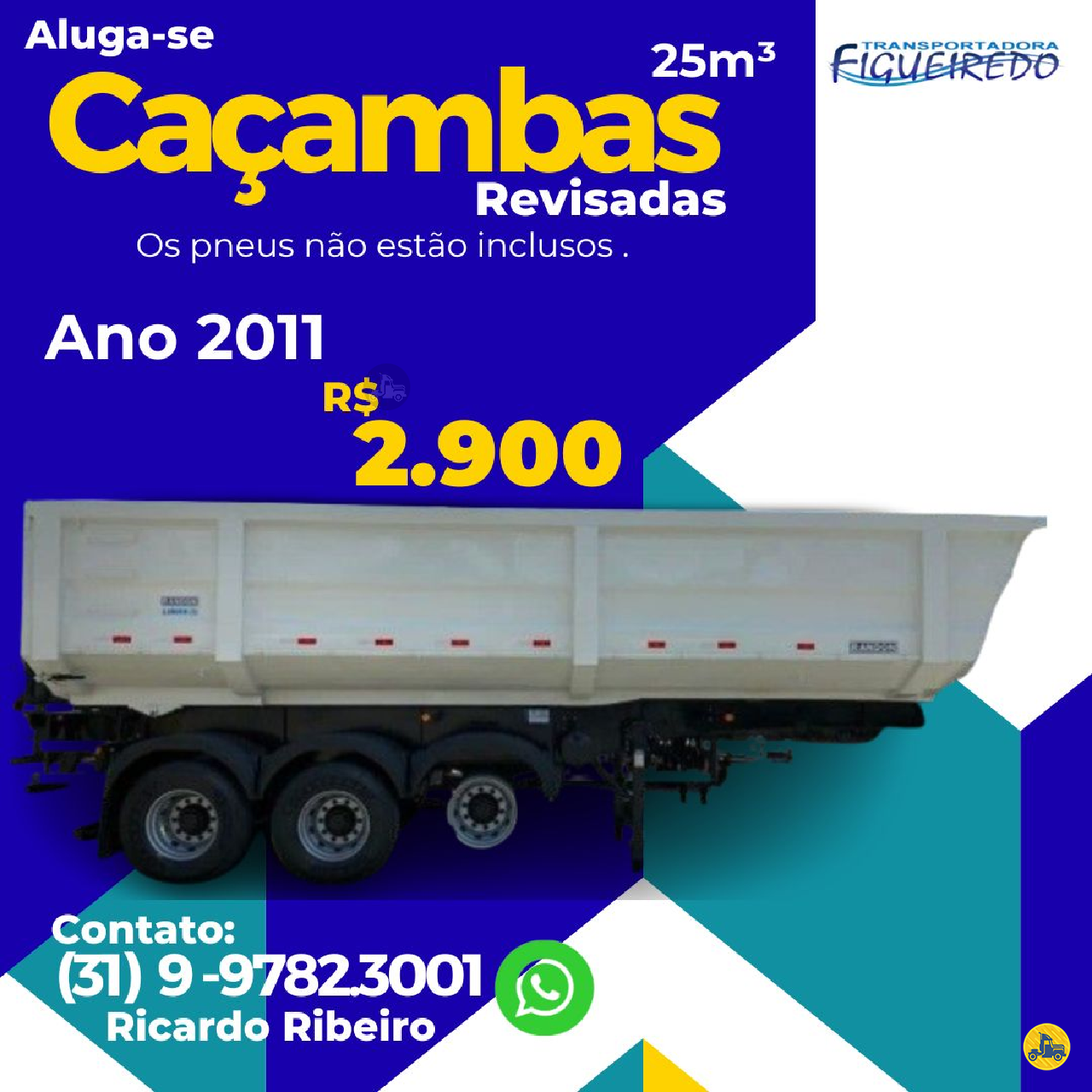 Carreta SemiReboque 3 Eixos Basculante Figueiredo Locação PARAOPEBA MINAS GERAIS MG