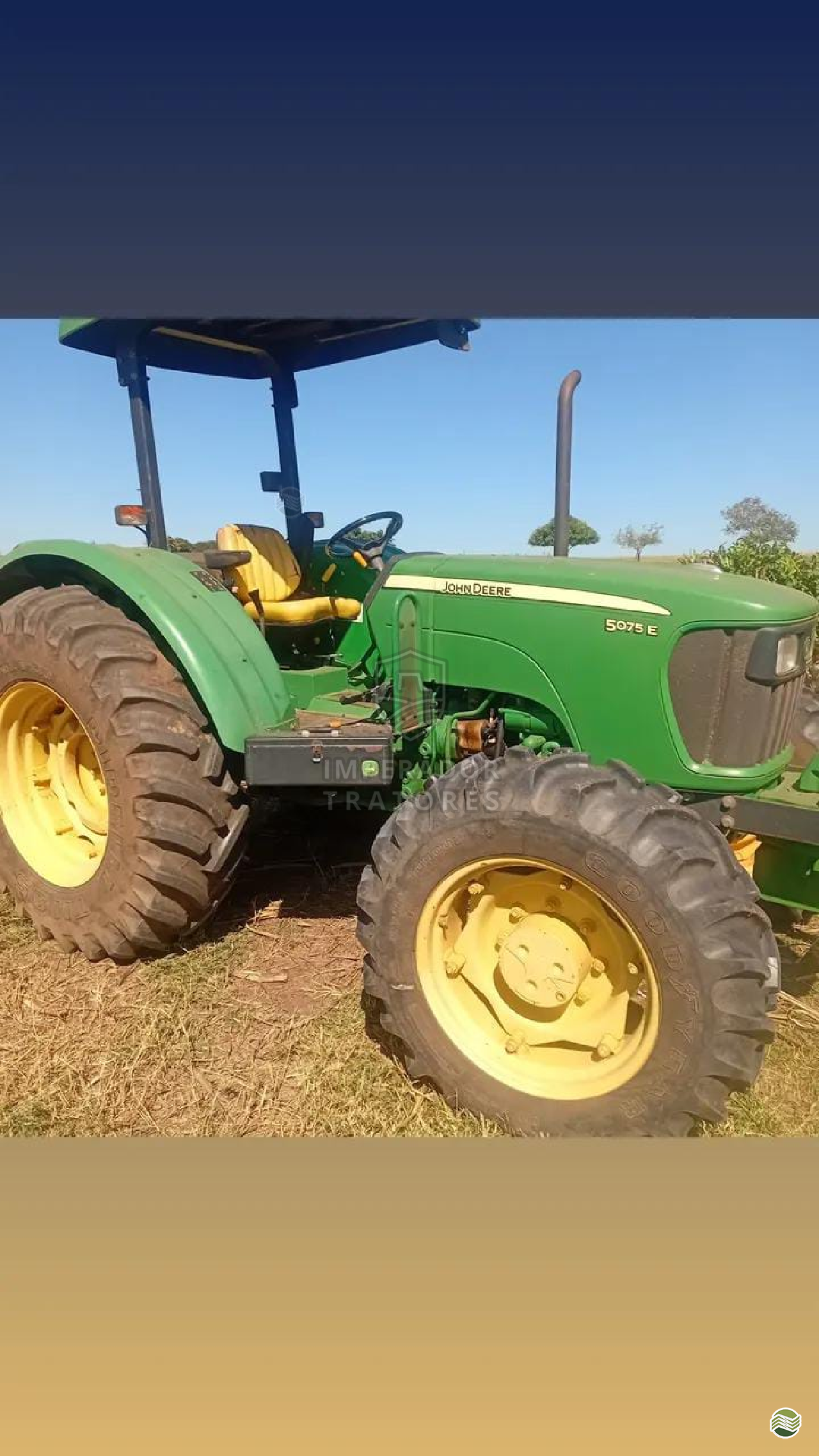TRATOR JOHN DEERE JOHN DEERE 5075E Tração 4x4 Imperador Tratores  MARILIA SÃO PAULO SP