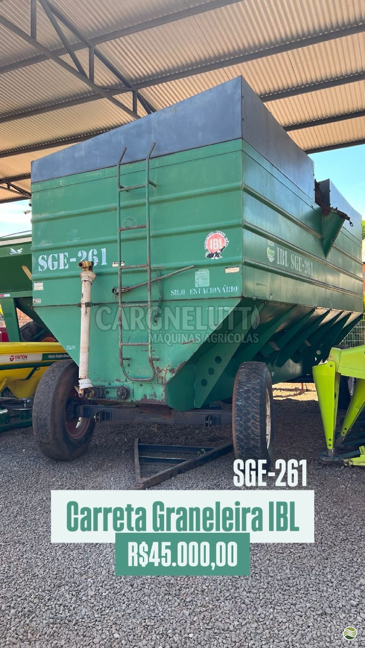 IMPLEMENTOS AGRICOLAS CARRETA BAZUKA GRANELEIRA 12000 Cargnelutti Máquinas Agrícolas IJUI RIO GRANDE DO SUL RS