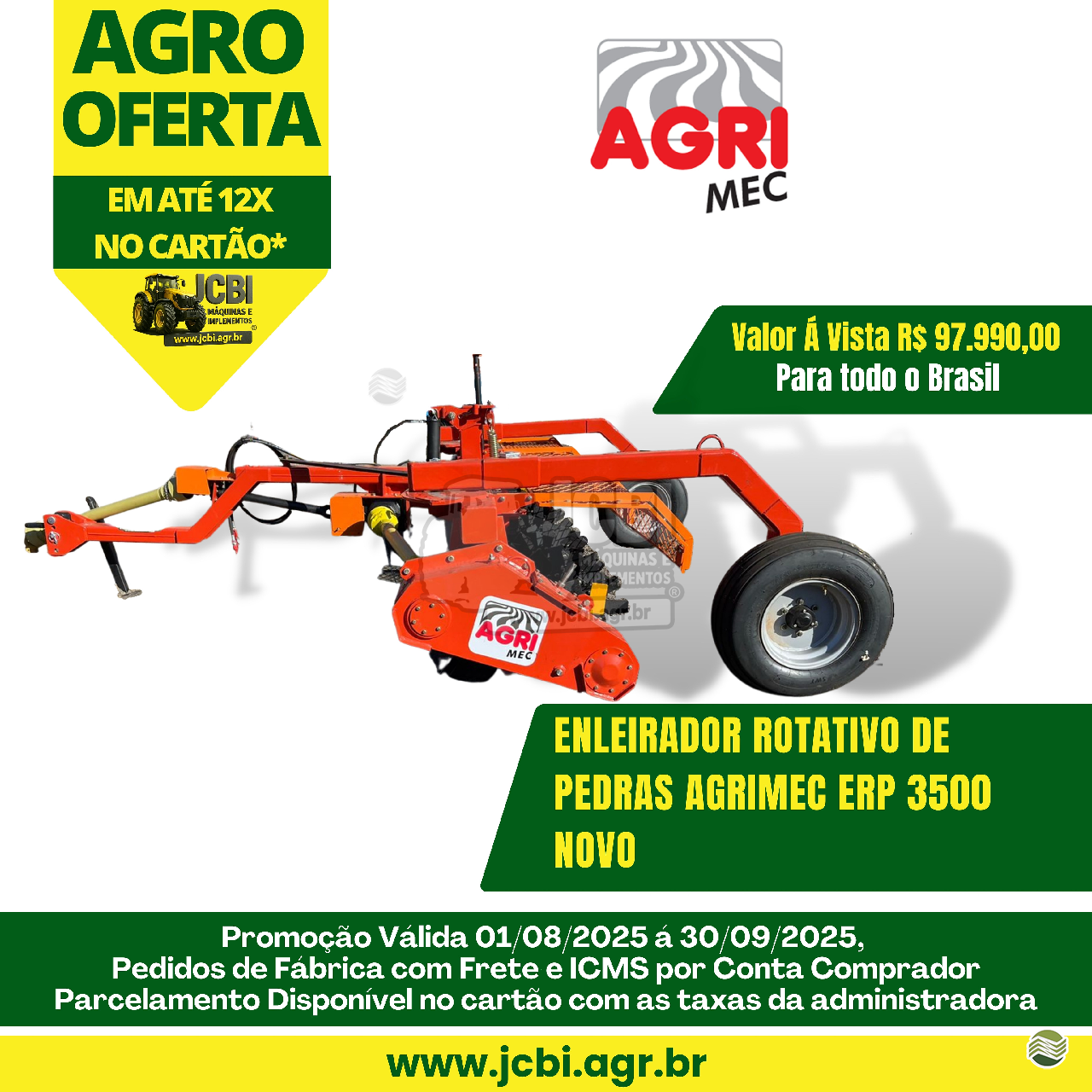 IMPLEMENTOS AGRICOLAS ENLEIRADOR ENLEIRADOR DE PEDRAS JCBi Máquinas e Implementos Agrícolas MARACAJU MATO GROSSO DO SUL MS