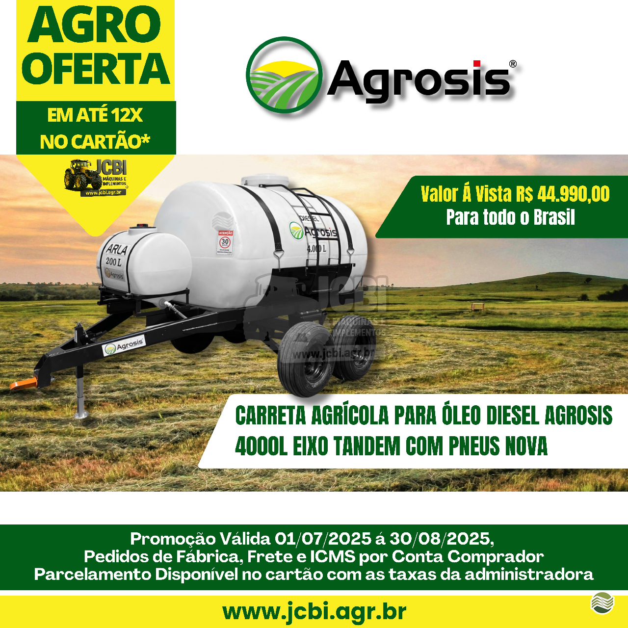 IMPLEMENTOS AGRICOLAS CARRETA TANQUE TANQUE 4000 LITROS JCBi Máquinas e Implementos Agrícolas MARACAJU MATO GROSSO DO SUL MS