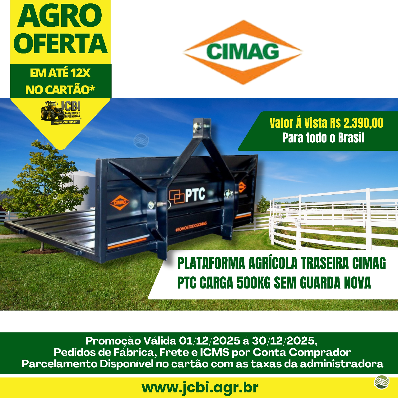 IMPLEMENTOS AGRICOLAS PLATAFORMA PARA TRATOR FIXA JCBi Máquinas e Implementos Agrícolas MARACAJU MATO GROSSO DO SUL MS