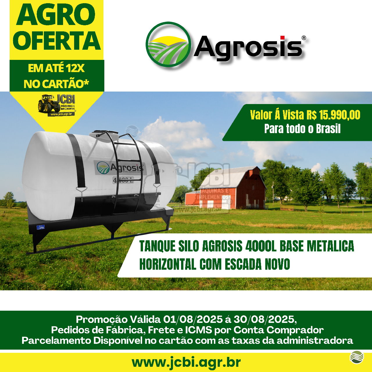 IMPLEMENTOS AGRICOLAS TANQUE ESTACIONÁRIO TANQUE JCBi Máquinas e Implementos Agrícolas MARACAJU MATO GROSSO DO SUL MS