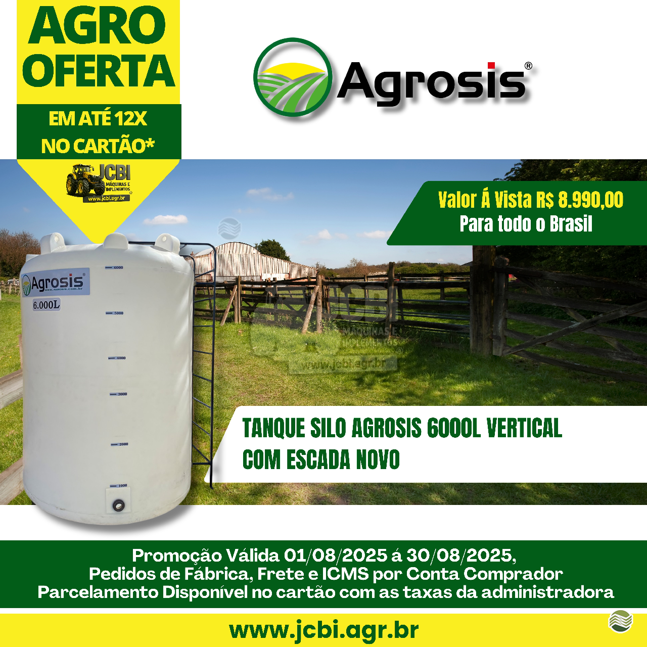 IMPLEMENTOS AGRICOLAS TANQUE ESTACIONÁRIO TANQUE JCBi Máquinas e Implementos Agrícolas MARACAJU MATO GROSSO DO SUL MS