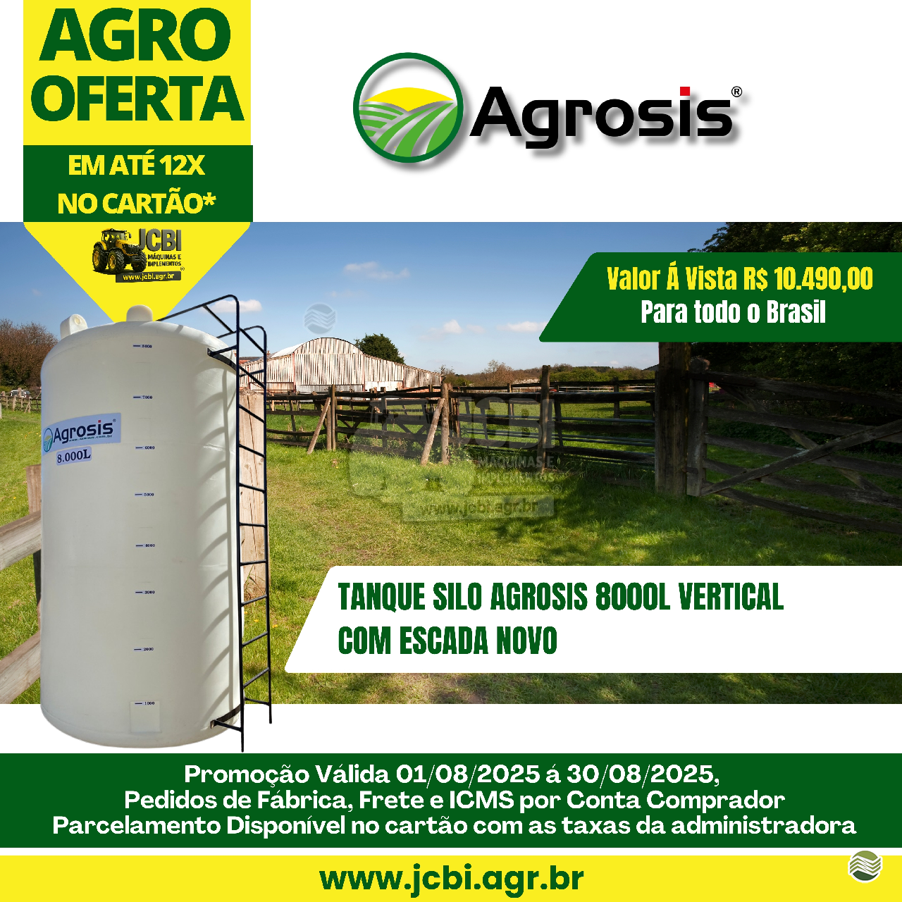 IMPLEMENTOS AGRICOLAS TANQUE ESTACIONÁRIO TANQUE JCBi Máquinas e Implementos Agrícolas MARACAJU MATO GROSSO DO SUL MS