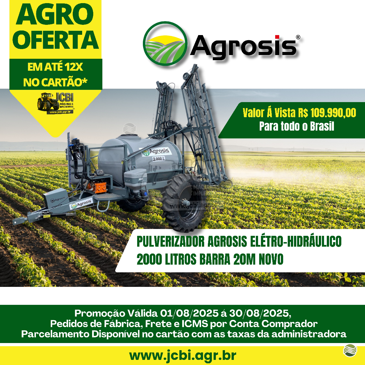 IMPLEMENTOS AGRICOLAS PULVERIZADOR 2000L JCBi Máquinas e Implementos Agrícolas MARACAJU MATO GROSSO DO SUL MS