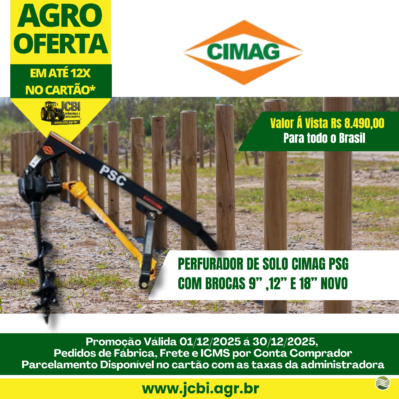 IMPLEMENTOS AGRICOLAS PERFURADOR SOLO PERFURADOR DE SOLO JCBi Máquinas e Implementos Agrícolas MARACAJU MATO GROSSO DO SUL MS