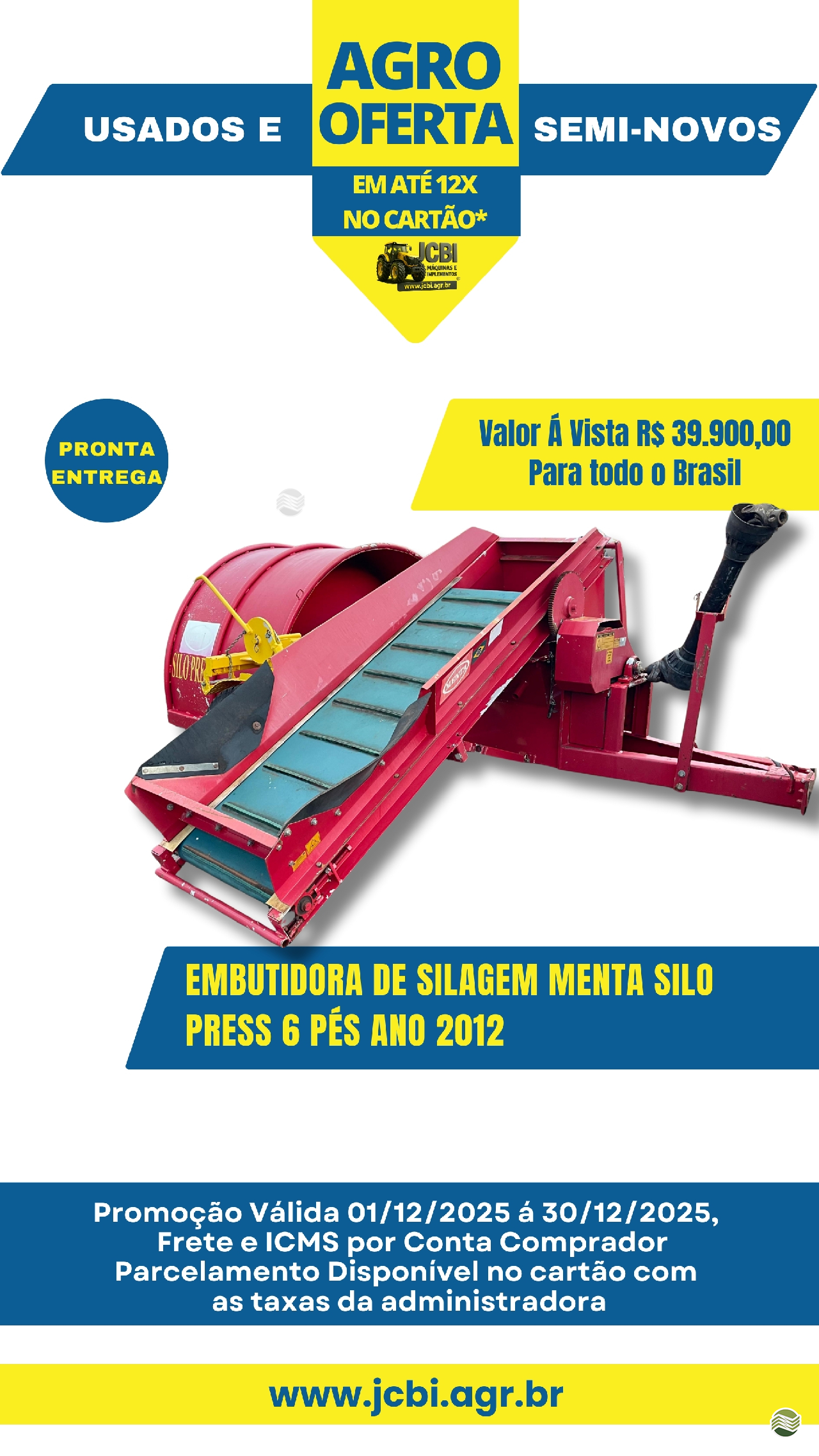 IMPLEMENTOS AGRICOLAS EMBUTIDORA EMBUTIDORA DE SILAGEM JCBi Máquinas e Implementos Agrícolas MARACAJU MATO GROSSO DO SUL MS