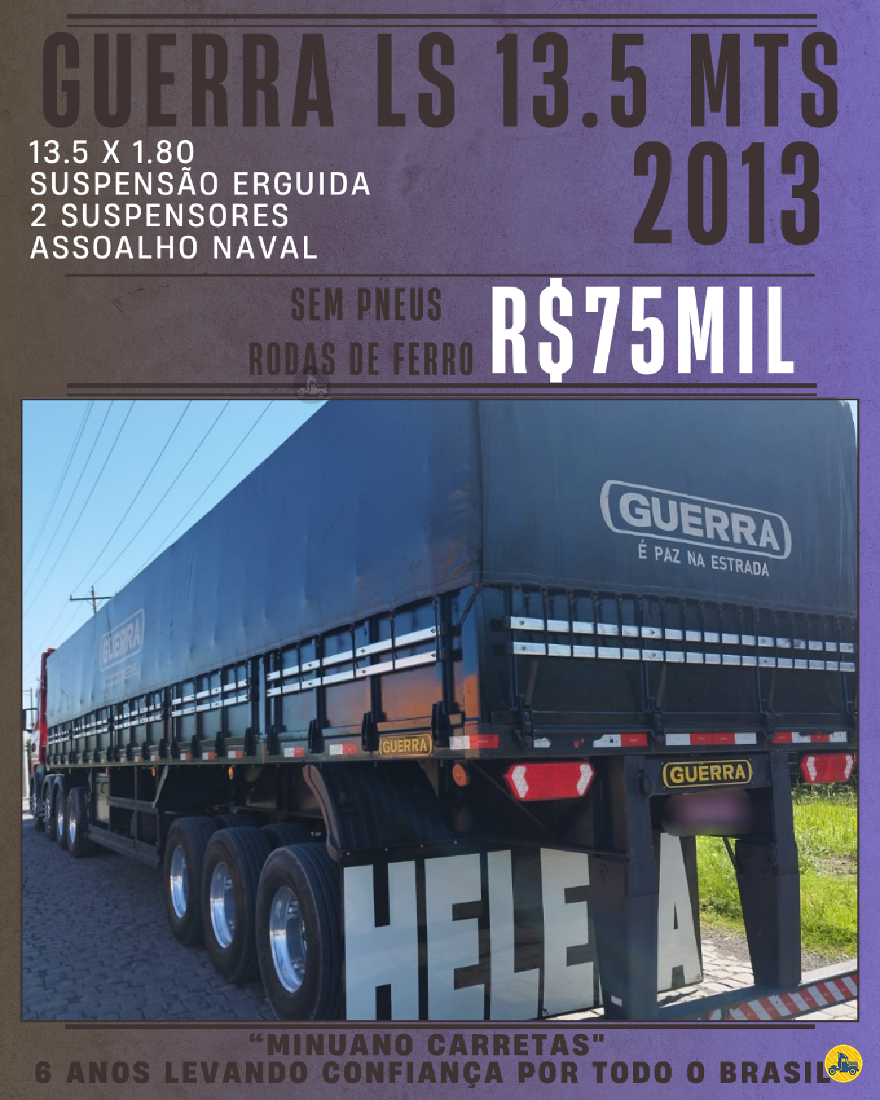 CARRETA SEMI-REBOQUE GRANELEIRO Minuano Carretas VACARIA RIO GRANDE DO SUL RS