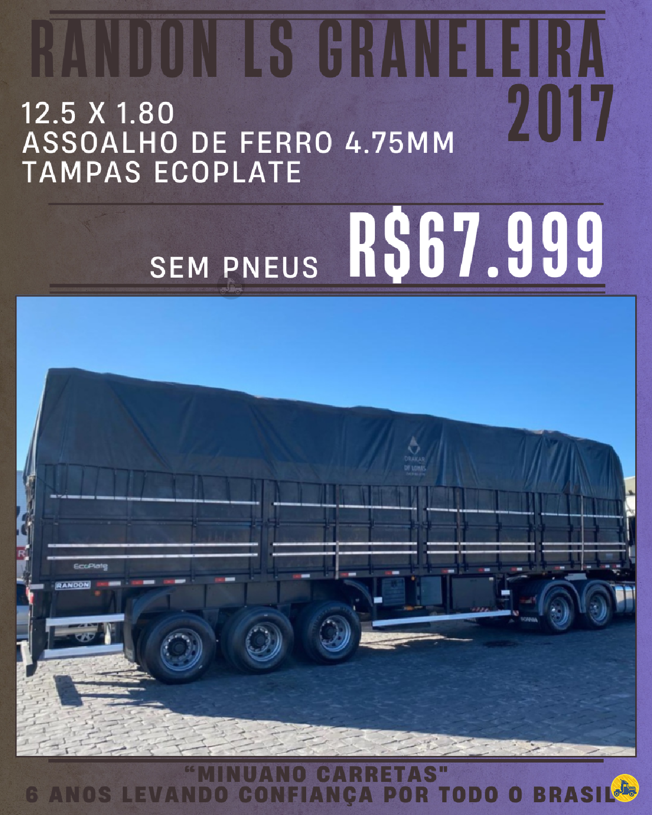 CARRETA SEMI-REBOQUE GRANELEIRO Minuano Carretas VACARIA RIO GRANDE DO SUL RS