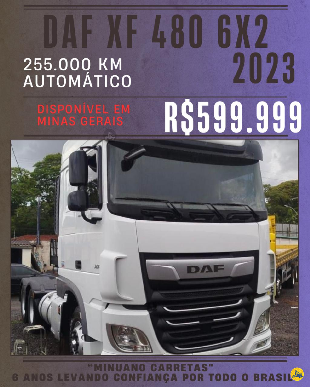 CAMINHAO DAF DAF XF 480 Cavalo Mecânico Cavalo 6x2 Minuano Carretas VACARIA RIO GRANDE DO SUL RS
