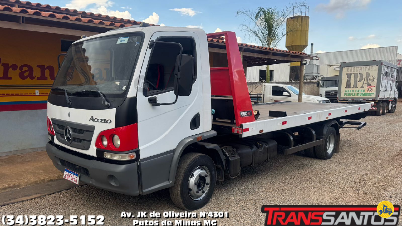 CAMINHAO MERCEDES-BENZ MB 815 Plataforma Guincho 3/4 4x2 TransSantos Seminovos PATOS DE MINAS MINAS GERAIS MG