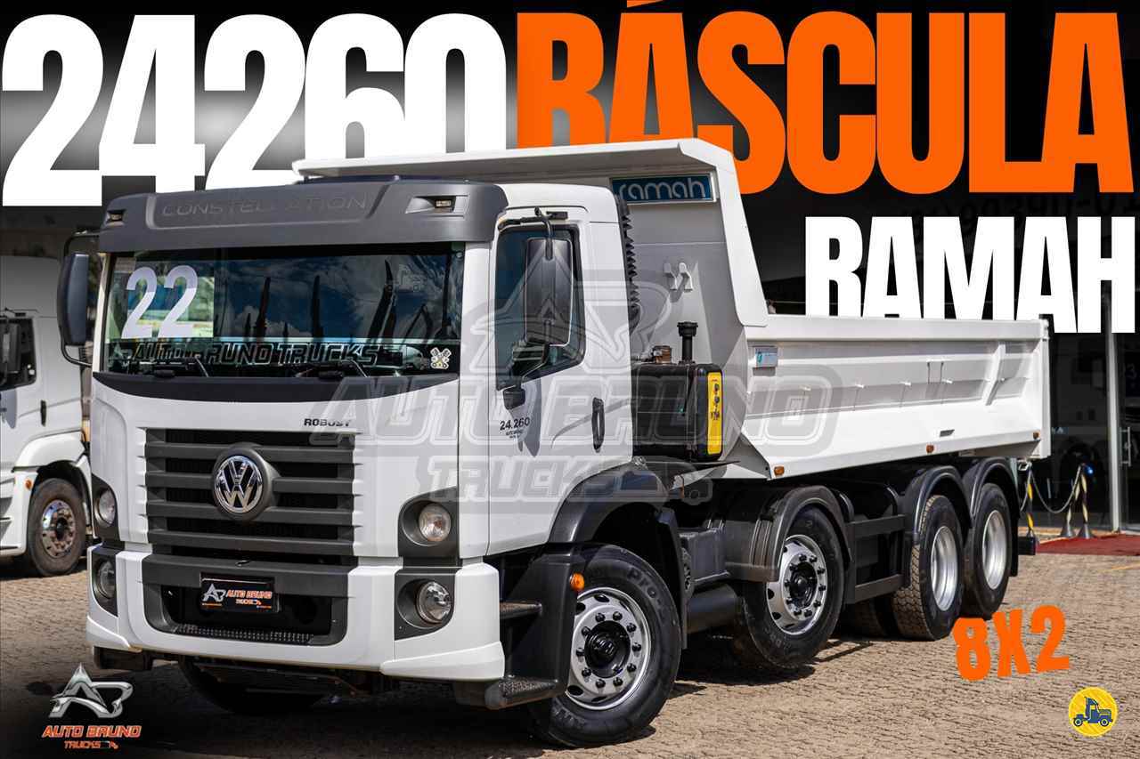 CAMINHAO VOLKSWAGEN VW 24260 Caçamba Basculante BiTruck 8x2 Auto Bruno Trucks BETIM MINAS GERAIS MG