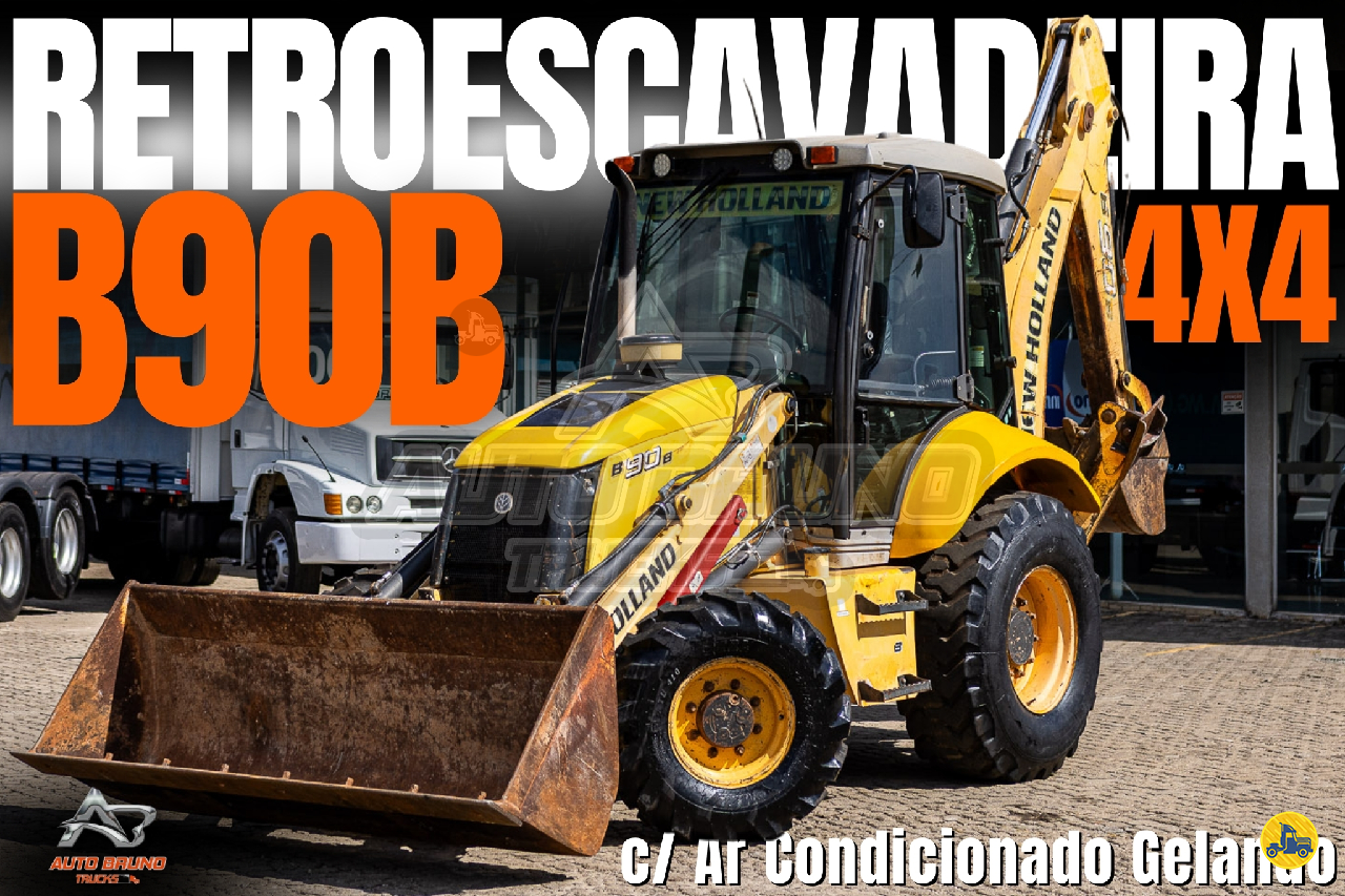 RETRO ESCAVADEIRA NEW HOLLAND B90B Tração 4x4 Auto Bruno Trucks BETIM MINAS GERAIS MG