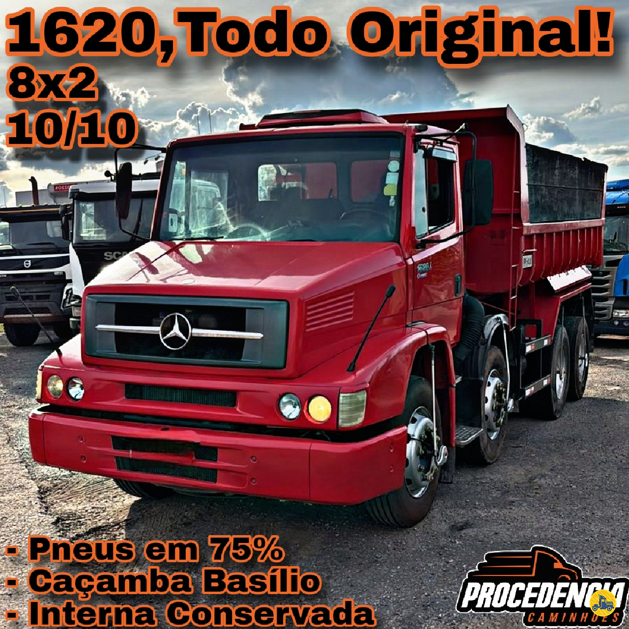 CAMINHAO MERCEDES-BENZ MB 1620 Caçamba Basculante BiTruck 8x2 Procedência Caminhões CONTAGEM MINAS GERAIS MG
