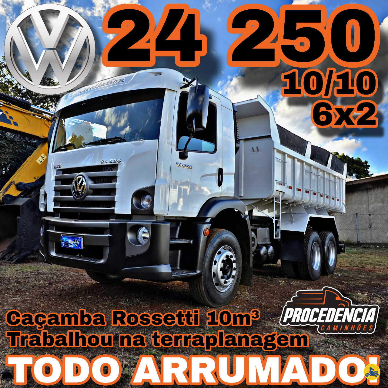 CAMINHAO VOLKSWAGEN VW 24250 Caçamba Basculante Truck 6x2 Procedência Caminhões CONTAGEM MINAS GERAIS MG