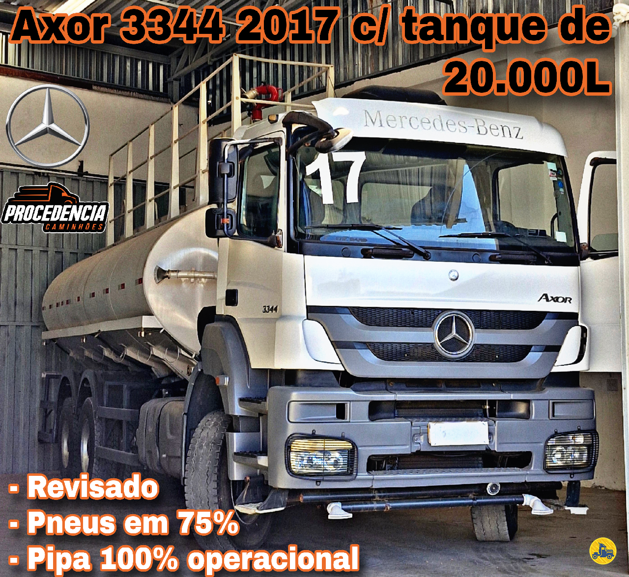 CAMINHAO MERCEDES-BENZ MB 3344 Tanque Pipa Truck 6x4 Procedência Caminhões CONTAGEM MINAS GERAIS MG