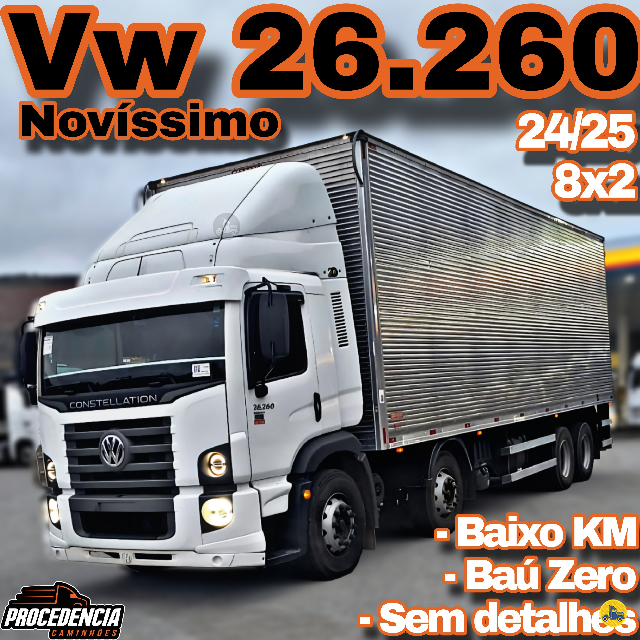 CAMINHAO VOLKSWAGEN VW 26260 Baú Furgão BiTruck 8x2 Procedência Caminhões CONTAGEM MINAS GERAIS MG