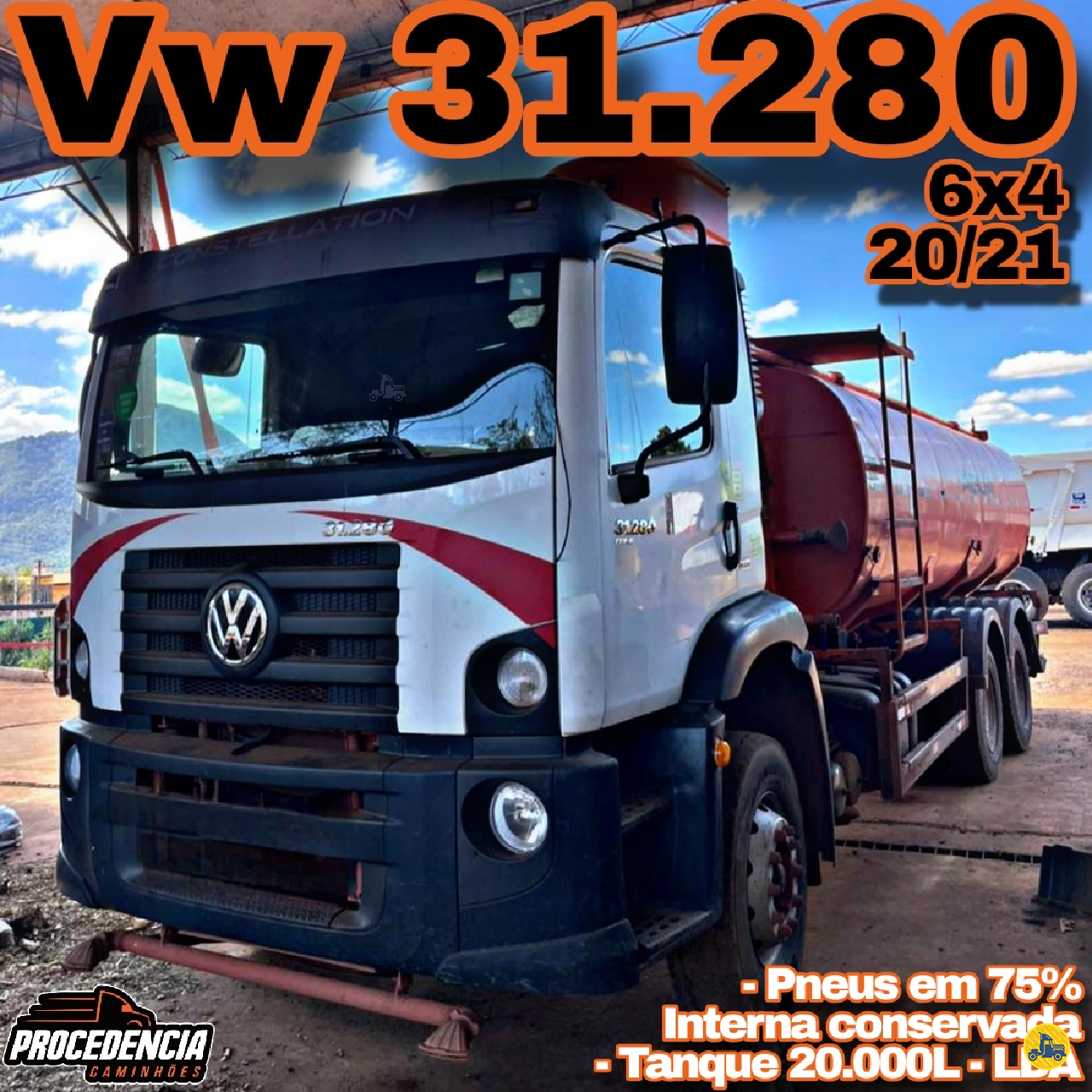 CAMINHAO VOLKSWAGEN VW 31280 Tanque Pipa Traçado 6x4 Procedência Caminhões CONTAGEM MINAS GERAIS MG