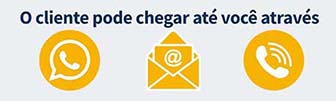 O cliente pode chegar até você através de: Whatsapp, e-mail ou telefone. | Ônibus e Vans